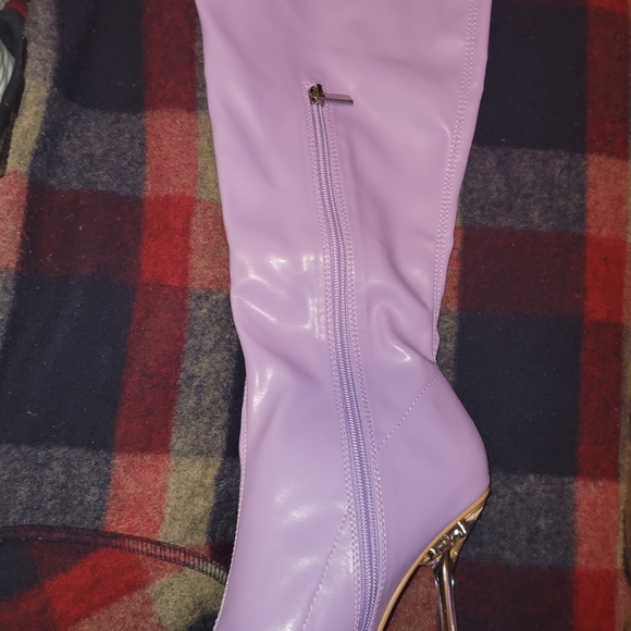 Fashion Nova Lavender Heeled Boots - Picture 4 of 9